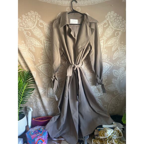 OAK + FORT Oversized Trench Coat in Brindle - Picture 4 of 11